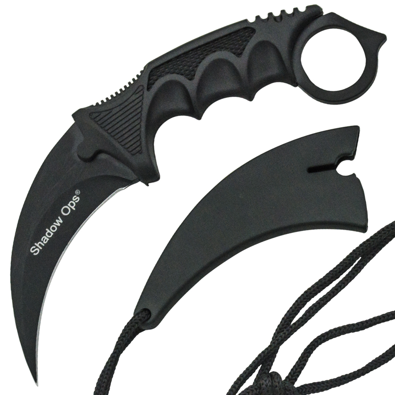 Special Ops Karambit Black Combat Knife Full Tang Fixed Blade Knife